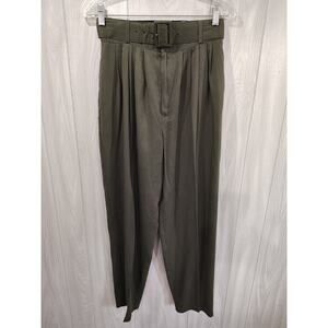 Christy Girl Pants Women 8 Green Vintage Pleated Capsule USA Old Money Classy